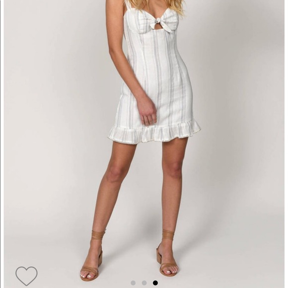 Linen Ruffle Bodycon Dress - Picture 3 of 3